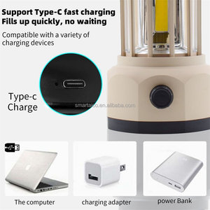 Portable Waterproof <strong>Battery</strong> <strong>Powered</strong> LED Tent Rechargeable Camping <strong>Lantern</strong> Light Lamp for Indoors Outdoors - Product Image 2