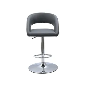 Вращающийся барный стул из искусственной кожи с регулируемой высотой и задней спинкой, стул для паба, металлическая стойка, барный стул