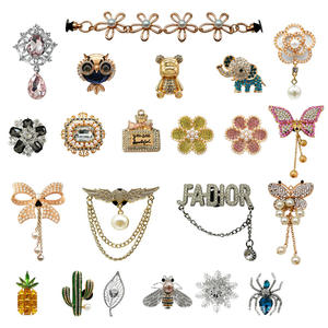 バッグチャーム高級デザイナークリスタルレターアクセサリーカスタム高級金属装飾下駄靴チャーム卸売 - Product Image 2