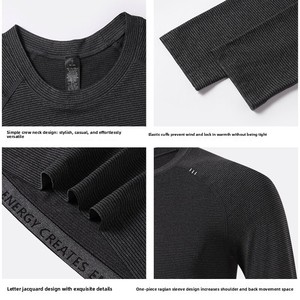 Maglietta Lulu Primavera/Autunno a Maniche Lunghe in Fibra di Poliestere ad Asciugatura Rapida, T-Shirt Sportiva da Uomo per Corsa e Fitness, Design Semplice Traspirante - Product Image 4