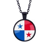 Venta al por mayor logotipo personalizado Chile Australia Bulgaria recuerdo viaje cristal collar de moda para hombres y niños