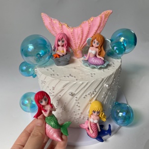Decorazione per <span class=keywords><strong>Torta</strong></span> a Tema Sirena, Popolare Topper per <span class=keywords><strong>Torta</strong></span> di Compleanno per Ragazze - Product Image 1
