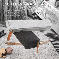 Ensemble de sacs de rangement en feutre, trousse à crayons zippée, étui à lunettes, pochette à cosmétiques, organiseur de voyage pliable, sac de rangement domestique en feutre