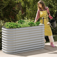 Bac de Jardin Surélevé Galvanisé pour Légumes, Jardinière Métallique de Haute Qualité pour Fleurs, Vente en Gros