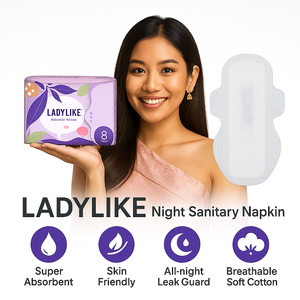 Échantillon Gratuit Vente <span class=keywords><strong>en</strong></span> Gros Serviettes Hygiéniques pour Femmes Coton Biologique Pas Cher Protège-Slips Menstruels Nuit et Période - Product Image 1