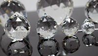 Décoration de Noël, boule de cristal transparente, pendentif, 50.60.75.80.100mm, prismes d'éclairage pour lustre, boule attrape-soleil GOLDENHAITAI 5730