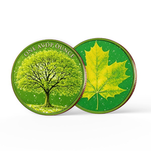 Moneta Commemorativa in Rame da 1 Oncia AVDP con Albero della Vita e Foglia d'Acero, Design Personalizzato Gratuito - Product Image 1