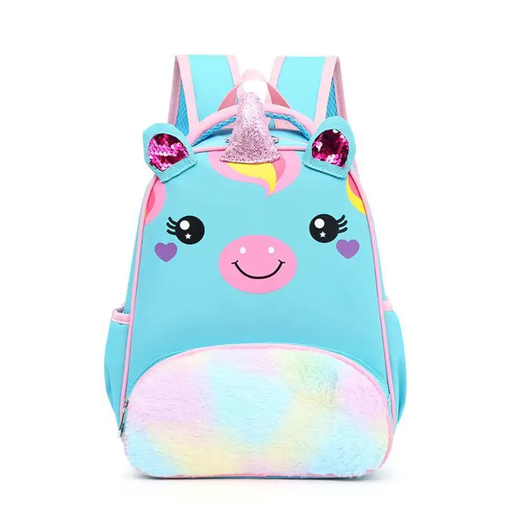 hot sale wholesale new cartoon unicorn bags backpacks school bag for kids animal bag unicorn for girls