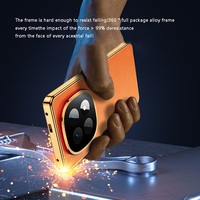 Étui à Rabat en Cuir pour Redmi Note 14 / Pro / Plus 14C Turbo 4 K80/K80PRO avec Coque Magnétique en Métal et Verre Trempé 360 pour Lentille