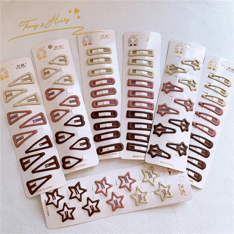 Tracy & Herry 10pcs Coffee Children Star Metal Hairpin Little Girl Bangs Hair BB Clip Hairgrips Baby Girl Small Hairpin Set