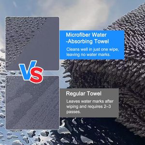Serviettes en microfibre tricotées à boucles torsadées, séchage rapide, double face, 60x90, 600 g/m², super absorbantes pour le detailing automobile et le lavage de voiture - Product Image 3