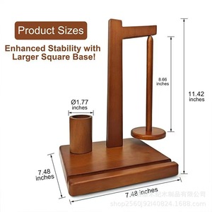 Wooden Spool Holder For Yarn <b>Crochet</b> <b>Hooks</b> Craft Tools Minimalist Design Rotatable Stand Solid Wood Knitting Organizer - Product Image 4