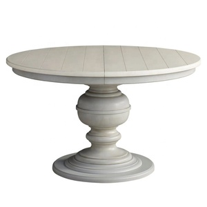Nuevo producto de fábrica, mesa de comedor retráctil redonda de 52 pulgadas de ancho de <span class=keywords><strong>madera</strong></span> maciza americana de alta calidad <span class=keywords><strong>gris</strong></span> francés - Product Image 1
