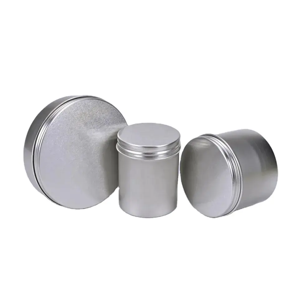 80ml 100ml 150ml aluminum metal candy tin containers candle jar sets with screw lid