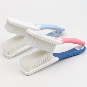 <b>Shoe</b> Brush Rubber Coated Handle Soft Bristle Multi <b>Functional</b> Cleaning Tool For Household Use Pink Blue - Product Image 2
