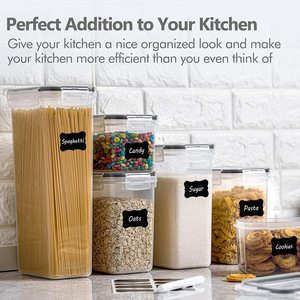 14 Uds Almacenamiento de cocina despensa organizador organización cereales plástico seco alimentos botes herméticos contenedores de almacenamiento de alimentos conjunto - Product Image 2