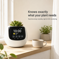 ODIS Smart Plant Monitor WiFi 4 in 1 Perangkat Perawatan Tanaman Layar LCD Temperatur Kelembapan Cahaya Tingkat Air untuk Tanaman Dalam Ruangan
