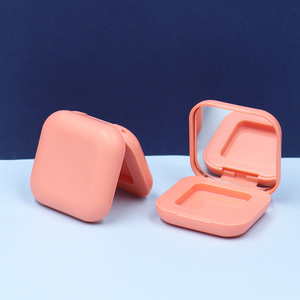 Boîte carrée en gros pour fard à joues <span class=keywords><strong>5G</strong></span>, étui à poudre compacte, boîtier <span class=keywords><strong>orange</strong></span>, personnalisation disponible - Product Image 1