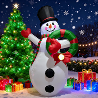 2,4 m Led Light aufblasbare Weihnachten Schneemann Premium Polyester Schneemann Outdoor Yard Rasen Garten für Weihnachten Party Dekoration