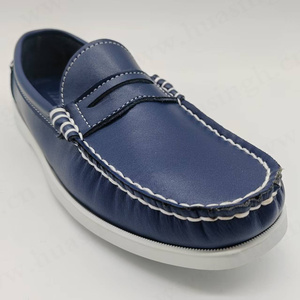 <span class=keywords><strong>GR</strong></span> รองเท้าส้นเตี้ยทำมือรุ่นล่าสุดสวมใส่สบายรองเท้าส้นเตี้ยสีน้ำเงินเข้มรองเท้าแบบสลิปออนไม่มีขอบเป็นยาง HSW090รองเท้าโลฟเฟอร์ - Product Image 5