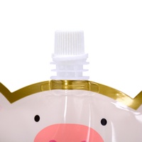 Sacs personnalisés imprimés brillants en forme d'animal pour lessive liquide 500g, pochette en plastique réutilisable anti-fuite avec bouchon