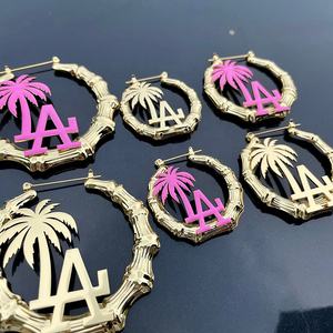 Ins – boucles d'oreilles en bambou pour femme, en acier inoxydable, mignon, rose, Sexy, pour l'été, pour <span class=keywords><strong>LA</strong></span> saint-valentin - Product Image 3