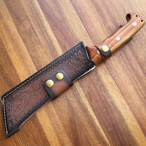 Cuchillo Táctico de Supervivencia de Alta Calidad, Hoja de Acero Inoxidable, Mango de Madera, Personalizable, OEM, DIY, Cuchillo de Bolsillo Holy Fire Token - Product Image 4