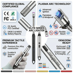 Accendino Elettrico Antivento Alla Moda Ricaricabile USB, Multifunzione Ad Arco Singolo Al Plasma, Accendino Per Barbecue, Candele e Cucina - Product Image 3