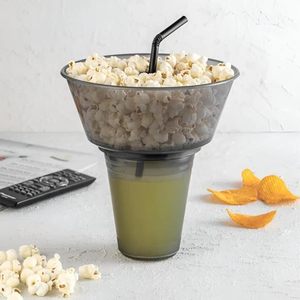 Gobelet en PET pour poulet frit, protection de l'environnement, personnalisé pour les cinémas et parcs d'attractions, avec buse d'aspiration, multifonction, nouveauté, portable - Product Image 4