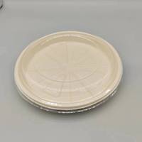 Assiette jetable biodégradable en bagasse avec film laminé et couvercle transparent, assiette en canne à sucre jetable, fournitures en gros