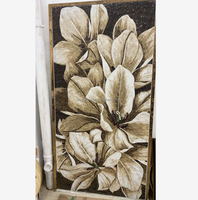 Mosaïque murale 100 % artisanale en marbre, motif végétal (arbre, fleur) pour décoration murale et crédence