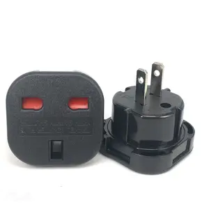 Gratis Logo Print Uk Naar Cn Japan Us Plug Adapter Converter 3 Pin Naar 2 Pin Type-G Naar Amerika Australië Reis Converter Gedraaide Pin