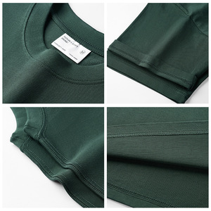 欧洲代码男士短袖t恤100% 棉300克实心图案丝网印花超大合身 - Product Image 5