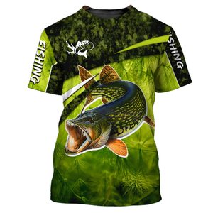 Vêtements de pêche pour hommes personnalisés de haute qualité, respirants, protection UV UPF 50+, séchage rapide, spandex/polyester, sublimation camouflage - Product Image 1