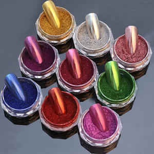 4 colores/set espejo polvo uñas brillo metálico cromo uñas polvo Y2K frotamiento brillo inmersión pigmento polvo ACCESORIOS DE MANICURA - Product Image 6