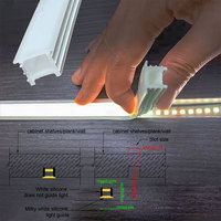 Profil en silicone flexible 1212 pour bande LED, pour créer des éclairages de contour pour armoires, placards, bibliothèques, plafonds, murs