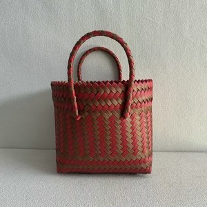 Borsa Tote con manico in bambù <span class=keywords><strong>Vintage</strong></span> fatta a mano in Rattan borsa colorata a strisce borsa di paglia all'ingrosso - Product Image 1