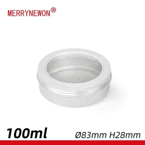 100ml Bulk Aluminum Round Tin <b>Boxes</b> with Screw Lid Clear Window for Cosmetic Packaging-Customizable Colors Recyclable Materials - Product Image 6