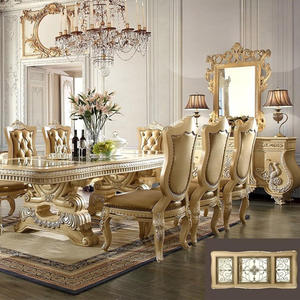 Tavolo da Pranzo Classico Europeo in Legno con 6-8 Sedie, Arredamento <span class=keywords><strong>Vintage</strong></span> per <span class=keywords><strong>Cucina</strong></span>, Set Completo di Lusso per Sala da Pranzo da 10-12 Posti - Product Image 3