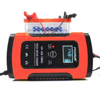 FOXSUR-Chargeur de batterie intelligent pour moto, 12V, 5A, désulfateur, réparation d'impulsion, écran LCD