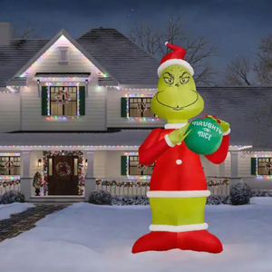 20 Foot Christmas <strong>Inflatable</strong> Giant LED <strong>Grinch</strong> in Santa Suit Airblown <strong>Grinch</strong> <strong>Inflatable</strong> - Product Image 1
