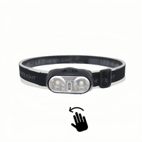 Linterna Frontal Recargable de 3 LED con Iones de Litio, Súper Brillante, Haz de Luz Ajustable, Sensor de Movimiento Manos Libres, para Camping, Senderismo, Correr, Pesca