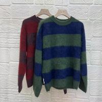 OEM prix usine 100% cachemire tricots 2025 nouvelle mode pull décontracté col rond tricoté rayé cachemire polaire pull pull