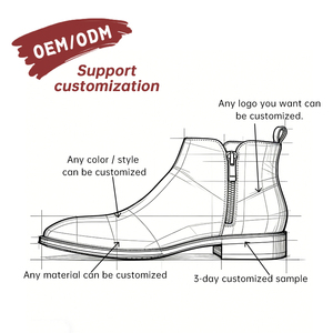 OEM Custom High-quality Men's Women's High-top Genuine Leather Zip Soft Waterproof Breathable Shock Resistant Winter Boots - Product Image 3