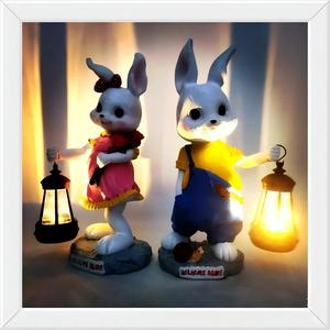 Linterna de Conejo LED de Resina, Luz Blanca Cálida, <span class=keywords><strong>Solar</strong></span>, Portátil, IP65, Decoración de Jardín y Patio, Regalo para Niñas - Product Image 2