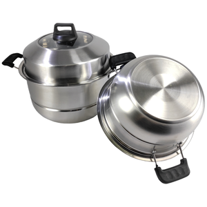 Set di Pentole Multifunzione in Acciaio Inox, Vaporiera Argento Compatibile con Gas e Induzione, 2/3 Strati per Panini al Vapore Fatti in Casa - Product Image 5