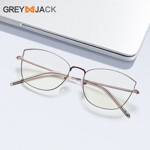 เกรย์แจ็คแว่นตาผู้หญิงทรงแคทอายกรอบเลนส์เอซีป้องกันแสงสีฟ้าขนาดกลางกรอบสแตนเลส - Product Image 4