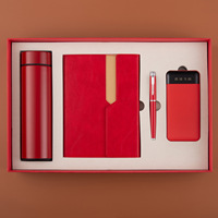 Set Hadiah Bisnis 6 Buah: Notebook, Termos, Pulpen, Power Bank, USB, Gantungan Kunci, Lampu. Mewah, untuk Acara Perusahaan, Custom LOGO, Grosir.