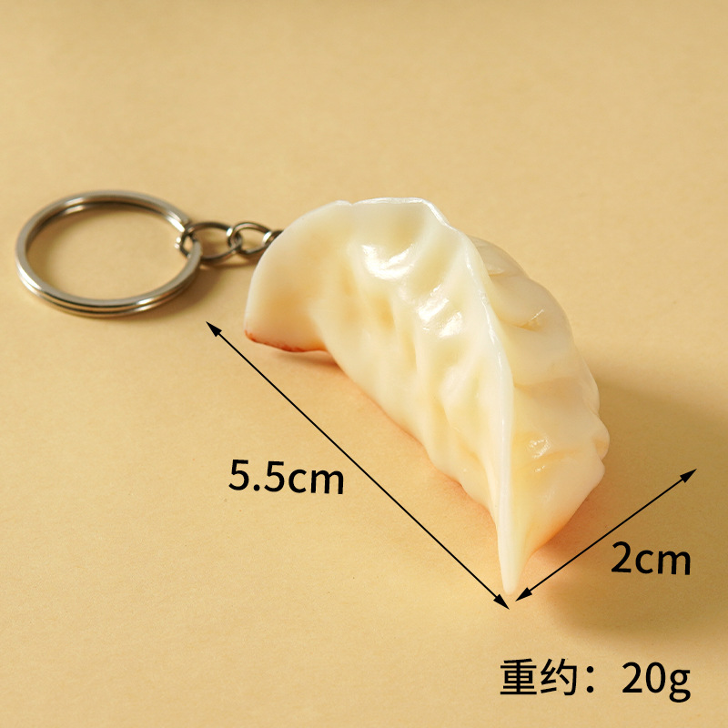 Estilo llavero de dumplings fritos en la parte inferior