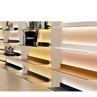 Panneau de couche lumineuse en alliage d'aluminium Rack pour lumière LED Panneau de rangement suspendu au mur Étagère murale suspendu à un mot Présentoir